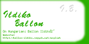 ildiko ballon business card